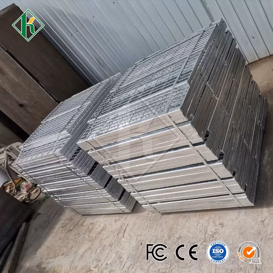 Bande de roulement d'escalier de caillebotis en acier galvanisée à chaud de type 19W4 avec barre simple
