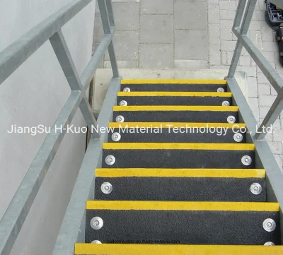 Couvre-marche antidérapant FRP, marche d'escalier en fibre de verre