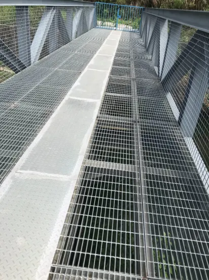Marches d'escalier en grille en acier galvanisé pour plancher de structure en acier